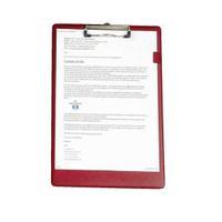Office Standard Clipboard with PVC Cover Foolscap Dark Red 913659