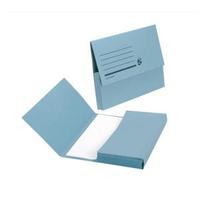 Office Document Wallet Half Flap 285gsm Recycled Capacity 32mm A4 Blue