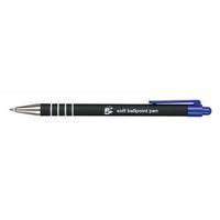 office retractable ball pen soft grip 10mm tip 05mm line blue pack