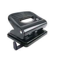 office 2 hole 18 x 80gm2 metal hole punch black with plastic base