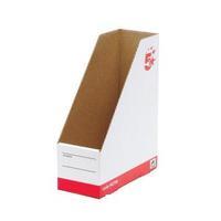 office a4 plus magazine file quick assemble red and white pack 10