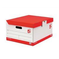 Office Storage Trunk Hinged Lid Red and White Pack 10 924782