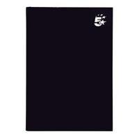 Office Notebook Casebound Hard Cover Ruled 80gsm A4 Black Pack 5
