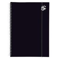 office notebook wirebound polypropylene elasticated 80gsm a4 black