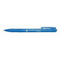 Office Retractable Stick Ball Pen 1.0mm Tip 0.7mm Line Blue Pack of 20