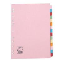 office a4 subject dividers multipunched manilla card 15 part a4