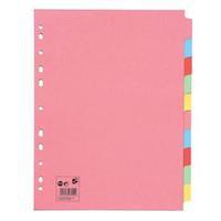 office a4 subject dividers multipunched manilla card 10 part extra