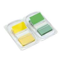 Office Index Flags 50 per Pack 25mm Yellow and Green Pack 2 934193