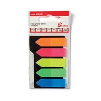 Office Index Arrow 5 Bright Colours 12.5x50mm 5 Packs of 20 Flags 100