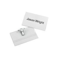 office name badge landscape with combi clip 54x90mm pack of 25 936704