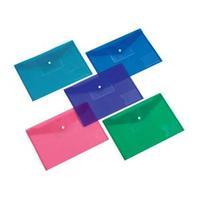 Office A4 Envelope Stud Wallet Large Front Pocket Polypropylene