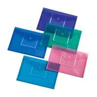 Office A4 Envelope Stud Wallet CD Filing Pocket Polypropylene Assorted