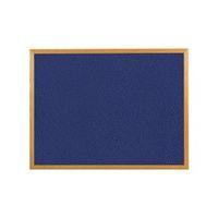 Office W1200xH900mm Felt Noticeboard Wooden Frame Blue 938616