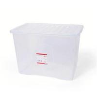 Office Storage Box Plastic with Lid Stackable 60 Litre Clear 938497