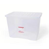 Office Storage Box Plastic with Lid Stackable 80 Litre Clear 938499