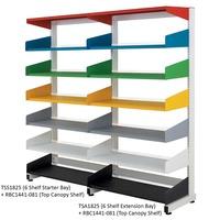 Office/Library Shelving Single Sided Extension 1500h x 250d 5 Shelves