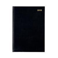 office a4 2018 diary 2 pages per day black 939379