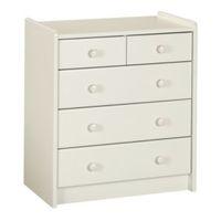 off white 2 over 3 chest of drawers h720mm w640mm