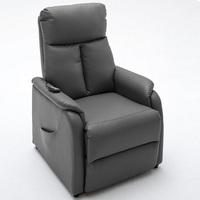 Ofelia Relaxation Chair In Grey Faux Leather With Rise Function