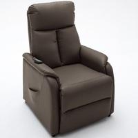 Ofelia Relaxing Chair In Brown Faux Leather With Rise Function