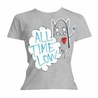 official t shirt all time low grey monsters emo xl apparel