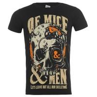 Official Band Tee Of Mice and Men Printed T Shirt Short Sleeve Tee Top Crew Neck Medium