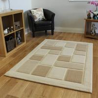 Off White & Beige Embossed Modern Rug - Contempo 60x110