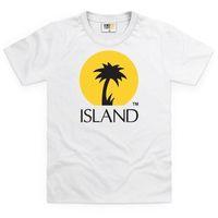 official island records logo two kids t shirt