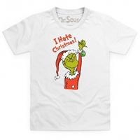 official the grinch i hate christmas kids t shirt