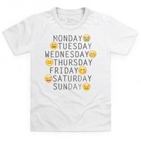 Official Two Tribes Weekdays Emoji Kid\'s T Shirt