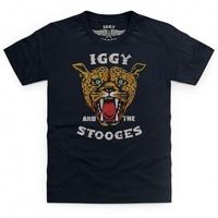 Official Iggy Pop Kid\'s T Shirt - Iggy Leopard Print