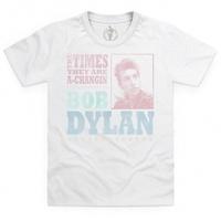 official bob dylan kids t shirt the times they are a changin