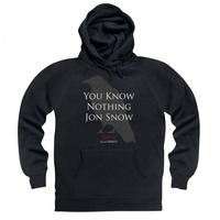 Official Game Of Thrones You Know Nothing Jon Snow Quote Hoodie