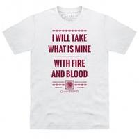 Official Game of Thrones - Fire and Blood Quote T Shirt