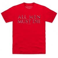 official game of thrones all men must die t shirt