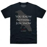 Official Game Of Thrones You Know Nothing Jon Snow Quote T Shirt