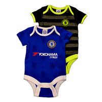 official chelsea fc baby kit bodysuits 2 pack 201617 season 12 18m