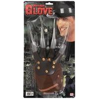 official mens deluxe freddy glove fancy dress silverbrown
