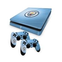 Official Manchester City FC PS4 Slim Console Skin and 2x Controller Skin Combo Pack