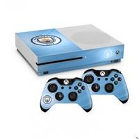 official manchester city fc xbox one s console skin and 2x controller  ...