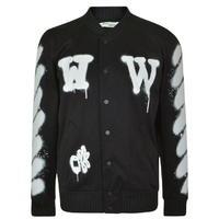 off white diag spray varsity jacket