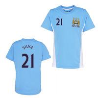 official man city training t shirt sky blue silva 21