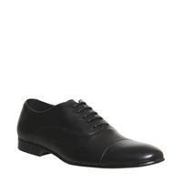 office flounder toe cap black leather