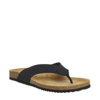 office darwin thong sandal black leather