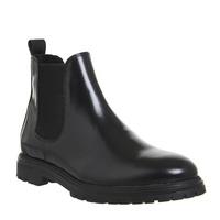 Office Cage Cleat Sole Boot BLACK HI SHINE LEATHER