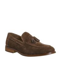 office esteem tassel loafer chocolate suede