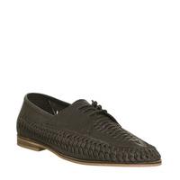 office brixton weave lace brown washed leather