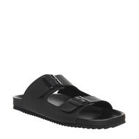 office dubai buckle sandals black mono