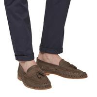 Office Finsbury Woven Tassle Loafer CHOCOLATE WASHED LEATHER