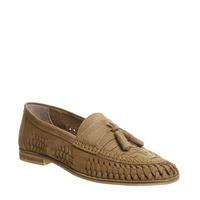 office finsbury woven tassle loafer tan washed leather